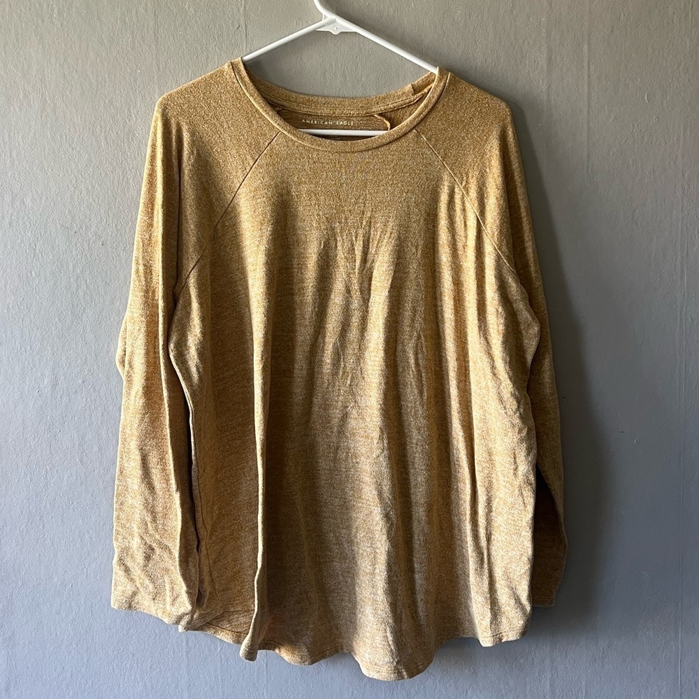 American Eagle Mustard Soft Long Sleeve Top Size XL
